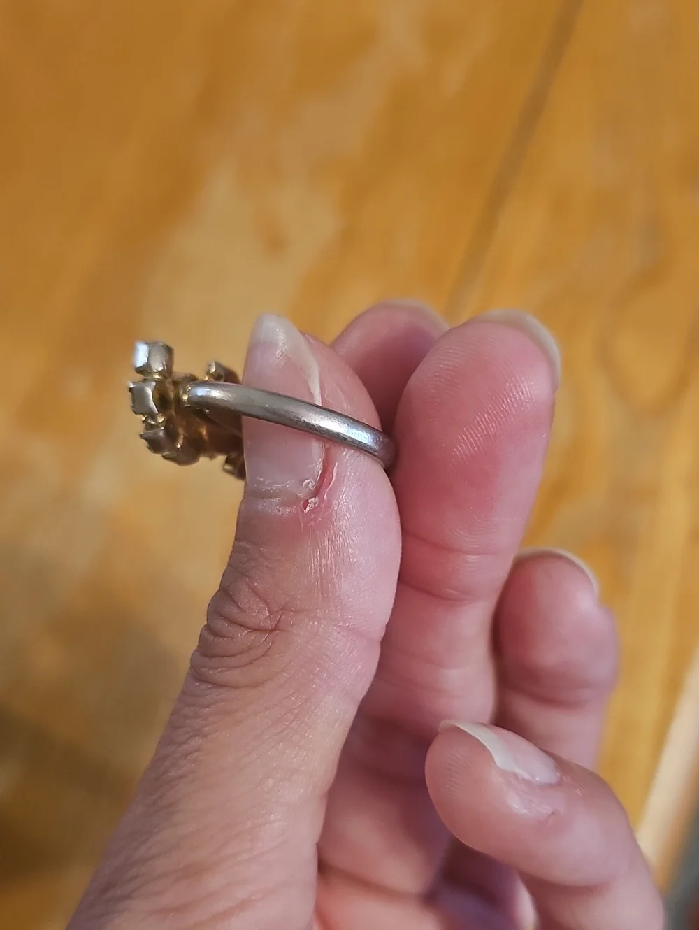 Vintage Adjustable Rhinestone Ring